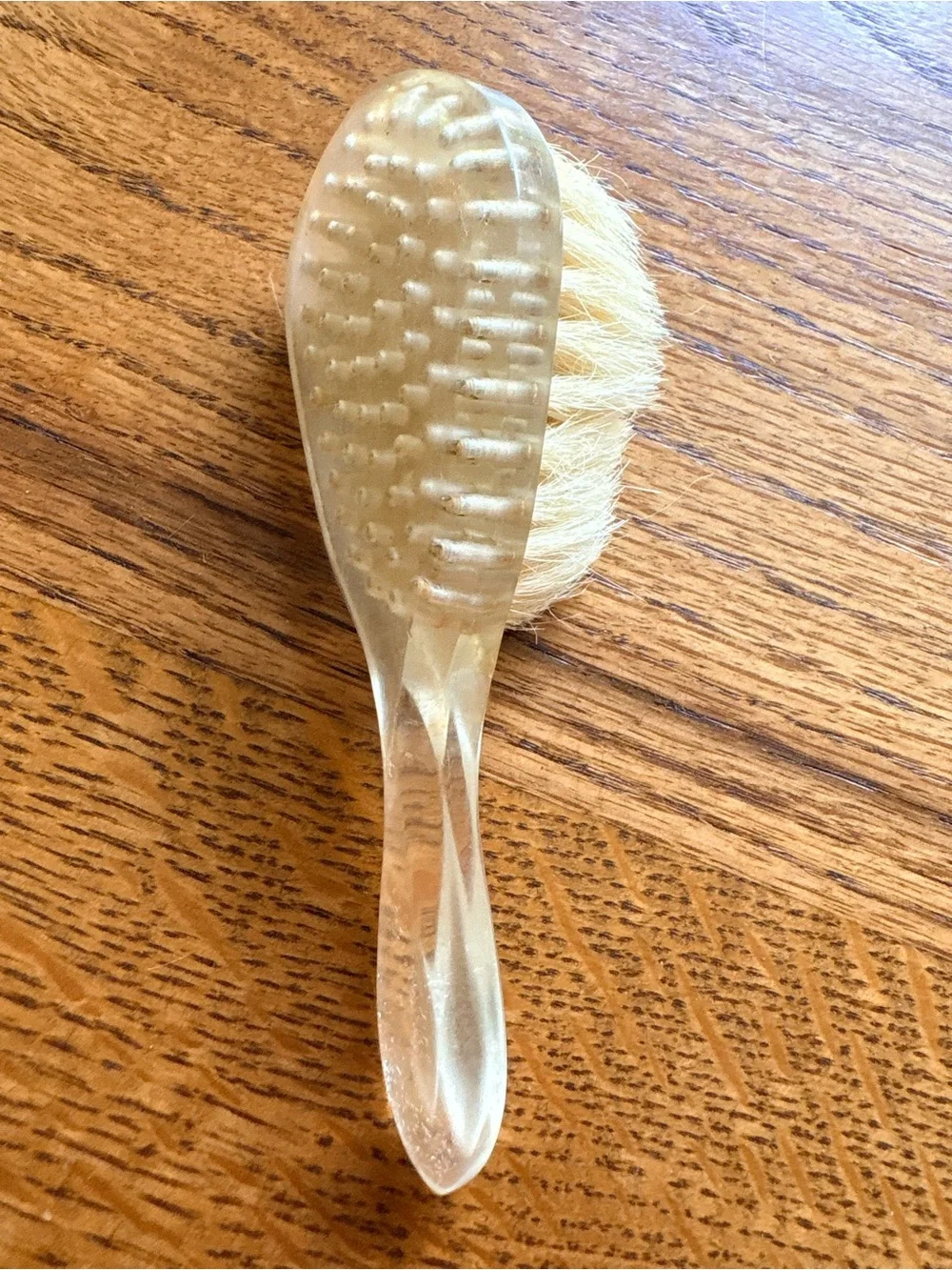 Translucent Lucite Handle baby hair Brush with Soft Blonde Bristles